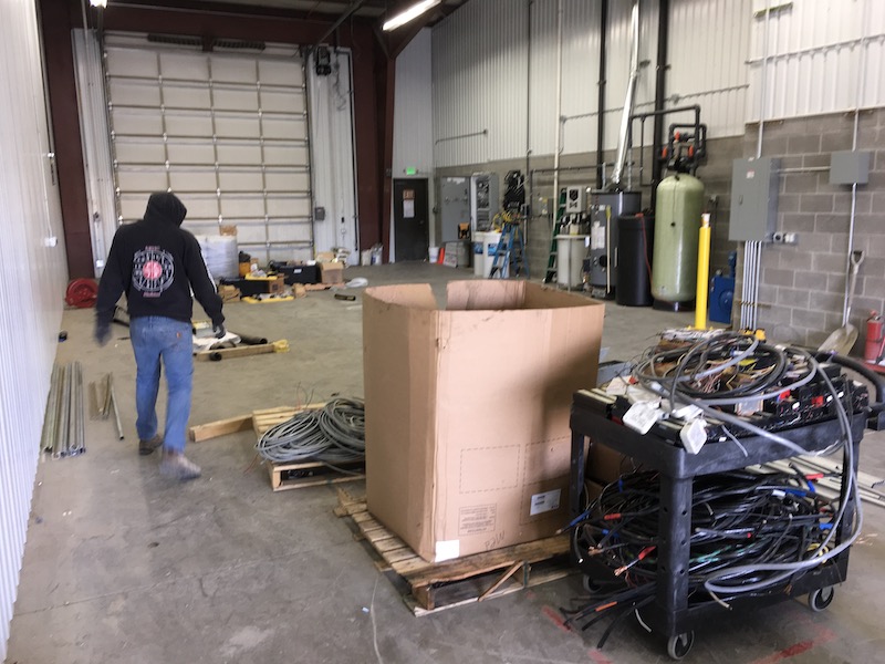 Truck car wash project in progress. 